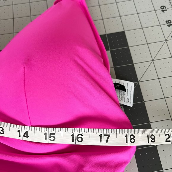 J. Crew deep v-neck french one-piece swimsuit neon flamingo pink - Picture 6 of 11